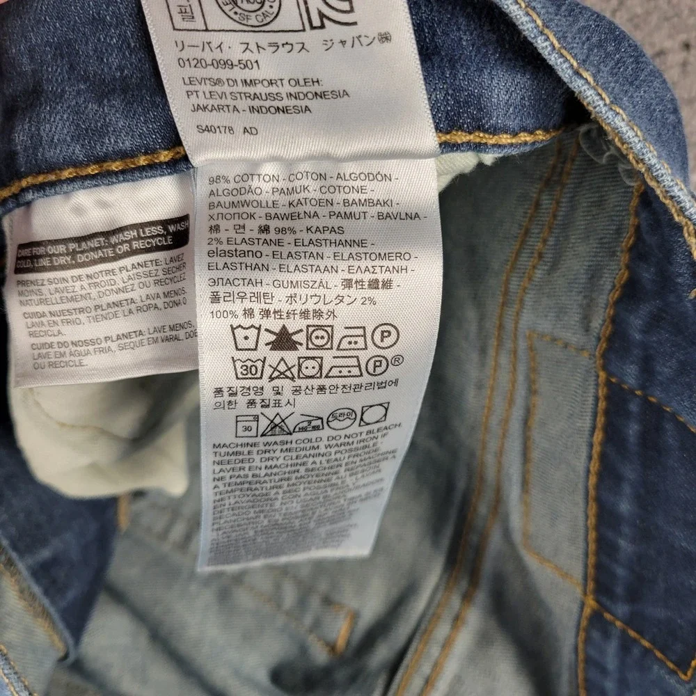 Levis 559 Jeans Mens 33x32 Blue Relaxed Fit Straight Leg Medium Wash Stretch